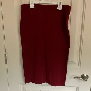 Elegant Red Pencil Skirt